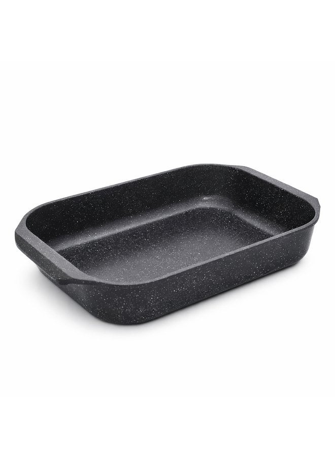 Glory Lux Non-Stick Granite Rectangular Casserole 40 cm – Black